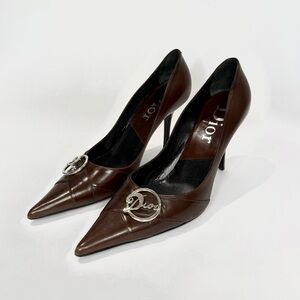 ✨SOLD✨ Vintage Dior Brown Leather Logo Heela